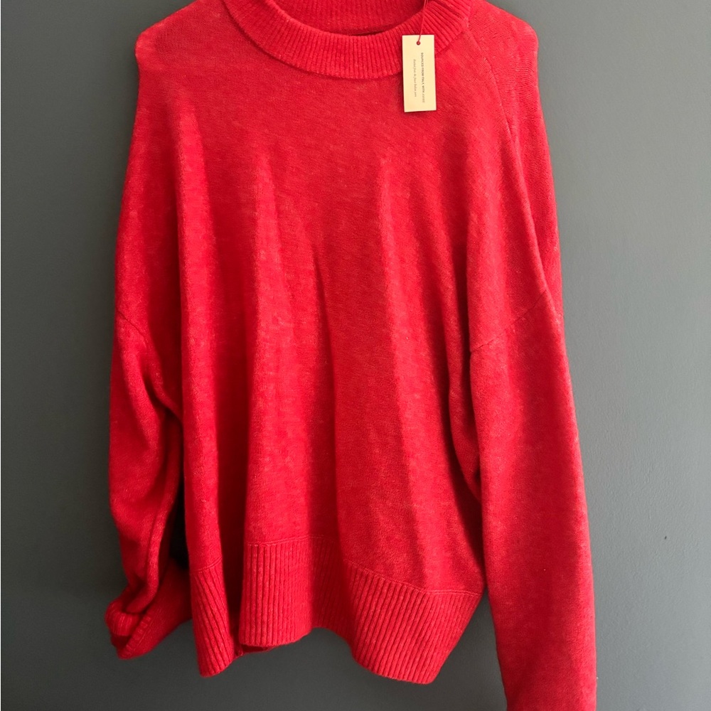 Pilcro Cozy Crewneck Sweater in Burnt Orange - Picture 2 of 4